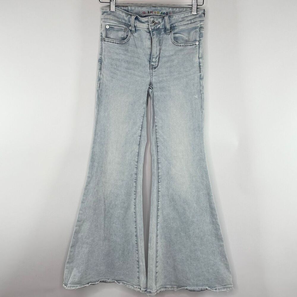 American Eagle Outfitters Pride Rainbow Festival Flare Light Wash Jeans - US Wom
